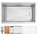 32" X 18" Undermount Kitchen Sink Offset Drain with Workstation