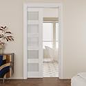 Pocket Door,5-Lite Frosted Glass Doors,Solid Door,32 x 96 Door