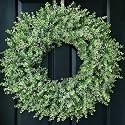 32'' Artificial Eucalyptus Wreath with Seeds for Front Door Decor(Green)