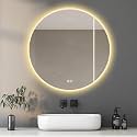 32'' LED Round LED Bathroom Mirror with Lights Wall Mount Vanity, Anti Fog, 3 Color Temperature Adjustable Dimmable Light, Makeup Mirror for Bedroom Bathroom, Smart Mirror for Modern Home Decor