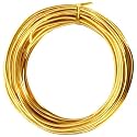 Chudeng 32.8 Feet Gold Aluminum Craft Wire, 9 Gauge 3mm Thickness Sculpting Wire, Armature Wire for Sculpting, Bendable Metal Craft Wire for Making Dolls Skeleton DIY Crafts
