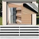 32 FT Garage Door Brush Seal Kit for 16'W X 8'H Doors, 3" High-Density Long Nylon Bristle with Pre-Drilled Aluminum Track, Complete Top and Side Weather Stripping for Double-Wide Doors