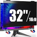 32 Inch Privacy Screen for Computer Monitor 16:9 Aspect Ratio,Magnetic Anti Glare Blue Light Hanging Private Protector Eye Care,32in Removable Anti Spy Filter Shield for Digital Workplaces