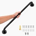 32 Inch Shower Grab Bar, Black Anti-Slip Bathroom Grab Bar with Knurled Grip, Stainless Steel Safety Handrail for Toilet Bathtub, Shower Handle Handicap Bars for Senior, Elderly, Pregnant