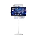 32 Inch Smart Portable TV on Wheels, Android 14 FHD Touch Screen Monitor with Battery, 8GB RAM 128GB Storage, 13MP Webcam, HDMI USB-C Rolling Smart Display for Home Office