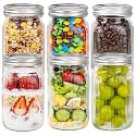 32 OZ Wide Mouth Mason Jars, 6 PACK Glass Mason Jars with airtight Lids
