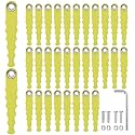 32 Pack AF-100 Replacement Blades Compatible with Black Decker GH912 GH900 GH600 GH400 GH500 String Trimmers Polycarbonate Head,Flexible Replacement Blades with Screw Parts-Yellow (37 Pack)