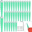 32 Pack SF-080 Serrated Replacement Blades Compatible with Black Decker GH3000 GH3000R LST540 LST540B Weed Eater String Trimmer Polycarbonate Head,Flexible Blades with Screw Parts (37 Pack)