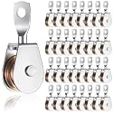32 Pack Single Pulley Block Wheel 360° Swivel Pulley, 1.5 Inch