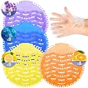 32 PACK Urinal Deodorizer Screen with 100 Gloves-3D Wave Anti-Splash Odor Protection Urinal Cakes for Men Toilets, Four Scents Urinal Mats