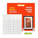 Medium Picture Hanging Strips,Removable Adhesive Strips,32Pairs-64strips