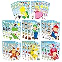 32 PCS Mario Make a Face Stickers, DIY Mario Party Supplies Favors Make Your Own Stickers Mixed and Matched with Different Designs Characters for Birthday Gifts Class Reward Book Decor 13+