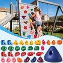 32 PCS Rock Climbing Holds for Kids,Rock Climbing Wall Grips Climbing Rocks Wall Kit for Indoor and Outdoor Playground Play Set with Hardware（Style B）