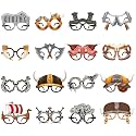 32 Pcs Viking Party Favor Paper Glasses, 16 Nordic Designs