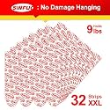 Sinfuo Damage Free Adhesive Strips for Frame, 32 XX-Large Picture Hanging Strips Refill, Removable Picture Hanger for Poster，Double Sided Tape Wall Sticky Heavy Duty Variety Pack