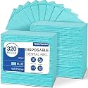 320 Pack Disposable Dental Bibs 13"x18", 3-Ply Waterproof Tattoo Bibs Sheet for Nail Salon, Dental Clinic, Feeding, Tattoo Shop (Blue)