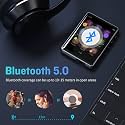 32G MP3 Player Bluetooth 5.0, Full Touch Screen HiFi Lossless MP3 Music Player, Line-in Speaker, with line Recorder, FM Radio, Support up to 128 GB (Black)