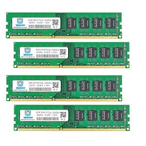 32gb ddr3l ram ddr3l-1600 udimm 32gb kit 4x8gb 2rx8 pc3l-12800u 8gb pc3-12800 ddr3-1600mhz 240 pin dimm non ecc unbuffered 135v15v cl11 dual rank desktop memory ram