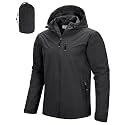 33,000ft Men's Rain Jacket Waterproof Cycling Running Packable Raincoat with Hood Lightweight Windbreaker with Mesh Lining