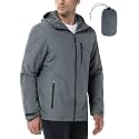 33,000ft Men's Rain Jacket Waterproof Cycling Running Packable Raincoat with Hood Lightweight Windbreaker with Mesh Lining