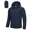 33,000ft Men's Rain Jacket Waterproof Cycling Running Packable Raincoat with Hood Lightweight Windbreaker with Mesh Lining