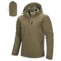 33,000ft Men's Rain Jacket Waterproof Cycling Running Packable Raincoat with Hood Lightweight Windbreaker with Mesh Lining