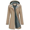 33,000ft Women's Hooded Softshell Jacket Fleece Lined Waterproof Raincoat