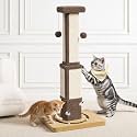 33.8" Tall Sisal Vertical Cat Scratching Post for Indoor, Brown