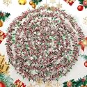 33 FT Christmas Tinsel Garland Decorations,Red Green and White Garland