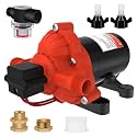 33 Series DC RV/Camper/Boat/Off-Grid Fresh Water Pressure Pump, 12V Water Diaphragm Self Priming Pump 4.0GPM 50PSI Marine 12 Volt Dc Demand Fresh