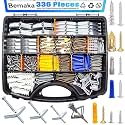336Pcs Toggle Bolts Heavy Duty Drywall Anchors and Screws Assortment Kit, 11 Sizes Metal & Plastic Wall Anchors Kit with Screw, Wall Hanging Kit for Art Decor Shelves Picture Mirror Curtain