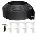 33FT Landscape Edging 4 in Tall with 45 Spikes, Garden Edging Border and 1 Hammer, Plastic Landscape Edging Border Lawn Edging for Landscaping, Flower Beds, Yard
