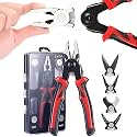 "5 Piece Pliers Tool Set with Linesman Pliers, Tin Snips, and Side Pliers - 5 in 1 Versatile Tool Kit - Change Attachments in Seconds! Patented Design - Perfect Home Repair and DIY Projects"