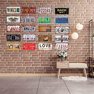 34home34 vintage retro metal signs - license wall plate car tag - ideal for cafe restaurant shop home hotel club office living area - design plaque