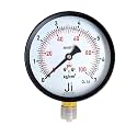 "Ji" Japsin Instrumentation Pressure Gauge, 4" Dial, Range 0-7 Kg/Cm2 with Dual Scale of 100 PSI, Direct Mounting Bottom Entry, 3/8" BSP Connection, MS Case & Brass Internals - Process Control