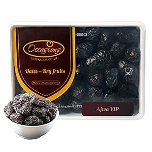 occasions jumbo ajwa dates  original khajoor from madina  soft naturally sweet amp healthy  500g pack  rich in nutrients amp ideal for daily snacking or gifting