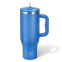 34HD Blue 40oz Insulated Tumbler with Handle and Reusable Hidden Straw