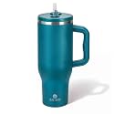 34HD Dark Green 40oz Insulated Tumbler with Handle and Hidden Straw