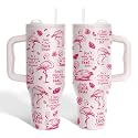 34HD Flamingo Tumbler 40oz with Handle and Straw, Presents for Her &amp; Women