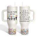 34HD Friends Tumbler 40oz with Handle & Straw, Gifts for Friend and Besties