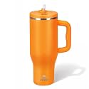 34HD Orange 40oz Insulated Tumbler with Handle and Reusable Hidden Straw