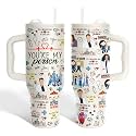 34HD White Nurse Tumbler 40oz with Handle and Straw, Gift for Best Friends