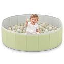 35"x12" Kids Ball Pool for Toddler, Foldable Indoor Play Pit, Green