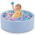 35.4" x 11.8" Foam Ball Pit for Toddlers, Baby Round Balls Pool for Babies 1-3, Kids Play Ball Pits for Boys and Girls, Balls Not Included, Lightblue