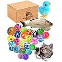 35-Pack Jingle Balls Catnip Fish Wind-Up Chick for Kittens