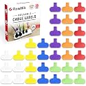 35 Pcs Cable Labels, Multi-Color Write On Cord/Wire Labels, Cable Tags and Wire Tags for Cable Management and Identification (Assorted Colors, Oval)