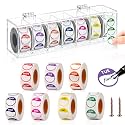 3500 PCS 7 Days of The Week Stickers 0.79 Inch Sticker Roll Dispenser Holder Acrylic Day Dot Dispenser Food Date Labels Stickers Monday to Sunday for Kitchen Restaurant Expiration Date