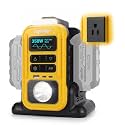 350W Power Inverter Pure Sine Wave Compatible with Dewalt 20V MAX Battery - Tool Only, Portable Battery Converter 20V to AC 110V, 2 USB-C & USB-A Ports, LCD Display, LED Light for Camping & Emergency