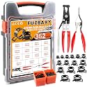 352Pcs Spring Hose Clamp Kit with Pliers 15 Sizes 6-25mm for Fuel Lines