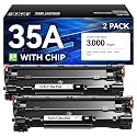 35A Toner Cartridge Black 2-Pack Replacement for HP 35A CB435A Compatible LaserJet P1005 P1006 P1009 P1002 P1003 P1004 M1120 M1522n M1522nf P1505 P1505n P1102w P1109w Pro MFP M1212nf M1217nfw Printer